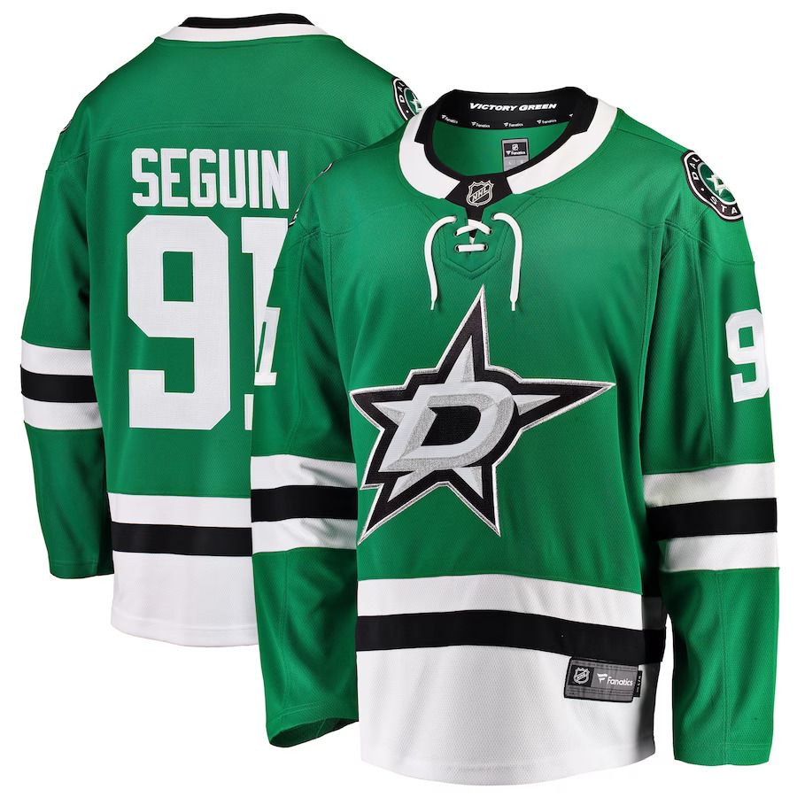Men Dallas Stars #91 Tyler Seguin Fanatics Branded Green Breakaway Player NHL Jersey->customized nhl jersey->Custom Jersey